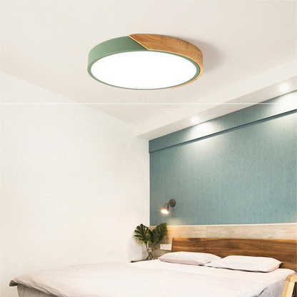 NordMacaron – Plafonnier en bois rond au style scandinave doux