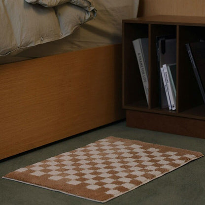 DouxCarré – Tapis de bain à carreaux ultra moelleux