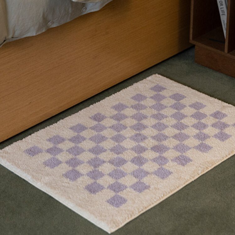 DouxCarré – Tapis de bain à carreaux ultra moelleux