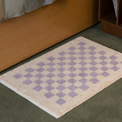 DouxCarré – Tapis de bain à carreaux ultra moelleux