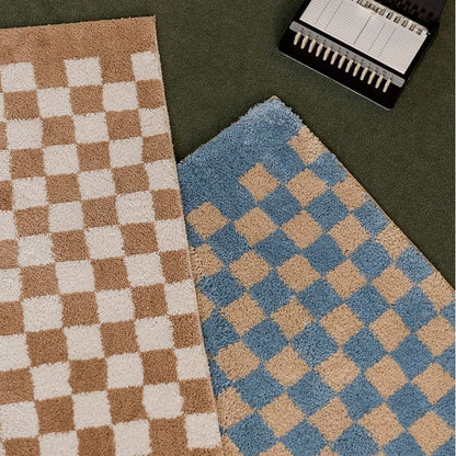 DouxCarré – Tapis de bain à carreaux ultra moelleux