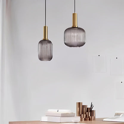 Dario – Suspension en verre fumé