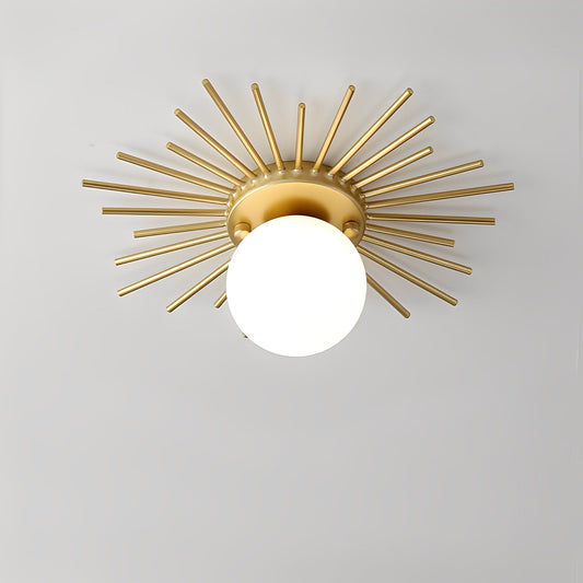 Solena – Lampe de plafond tournesols dorés