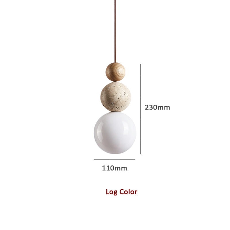 PierreLune – Suspension minimaliste en travertin naturel
