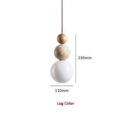 PierreLune – Suspension minimaliste en travertin naturel