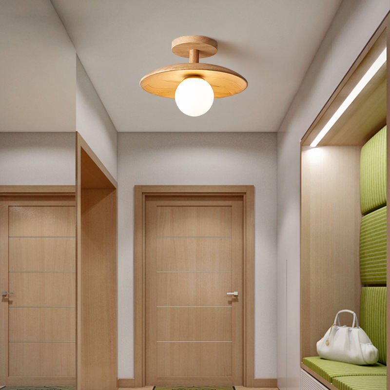 NatureZen – Lampe de plafond japonaise en matériaux naturels