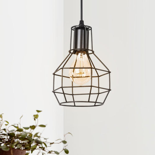 Caleb – Lustre en fer industriel en cage