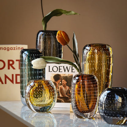 Tessa – Vase bulle de verre coloré