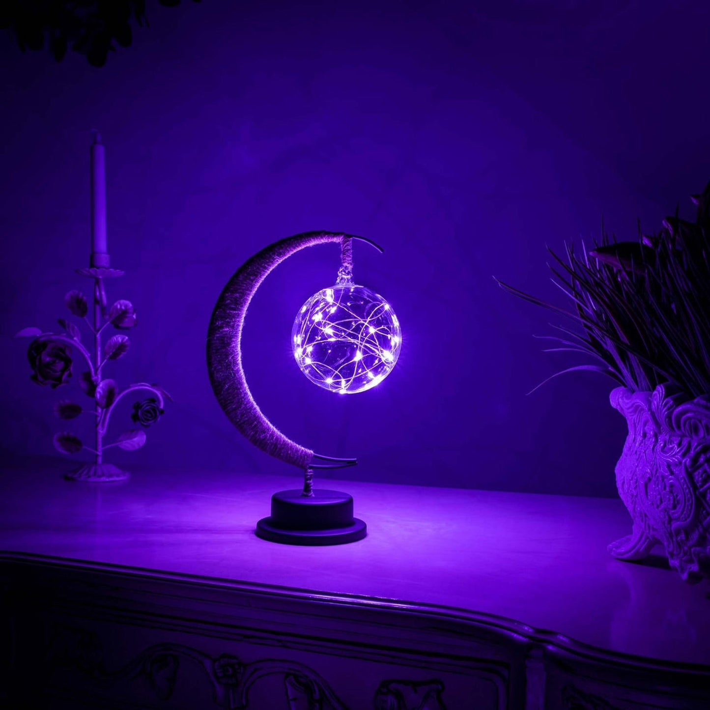 Lunaria – Lampe lune LED avec lumière étoilée