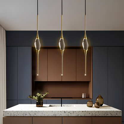 Jiya – Lustre à tête unique en cristal de cuivre