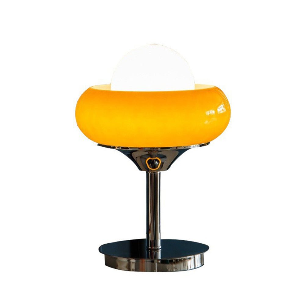 LumiBauhaus – Lampe de table jaune en verre au charme vintage