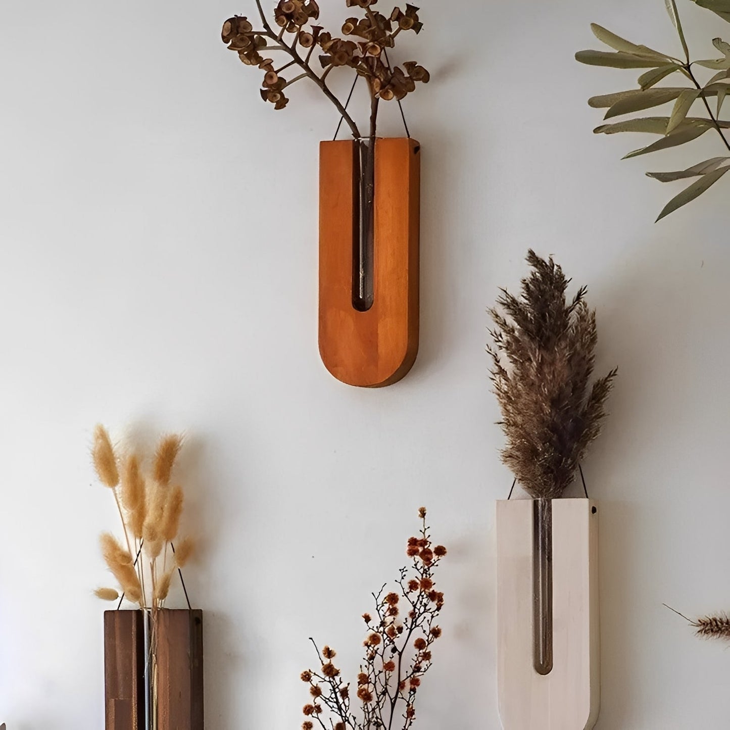 Haruto – Vase murale simple en bois naturel