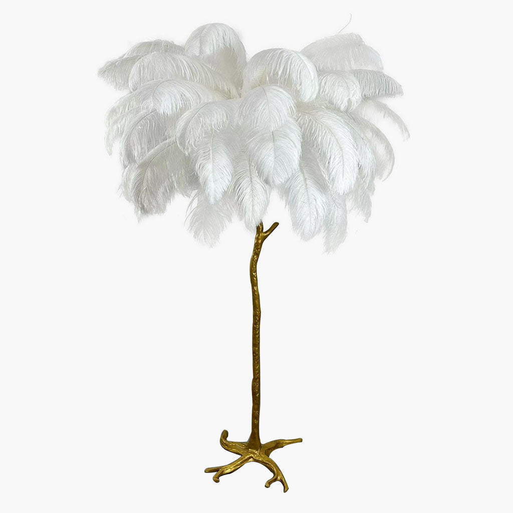Felicitas – Lampe de sol décorative en résine et plumes