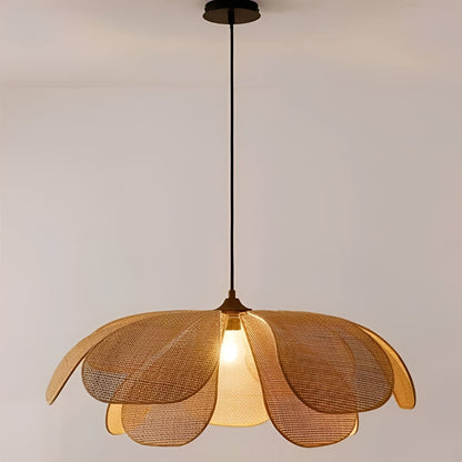 Selina – Lampe Suspendue Pétales en Rattan Fait Main