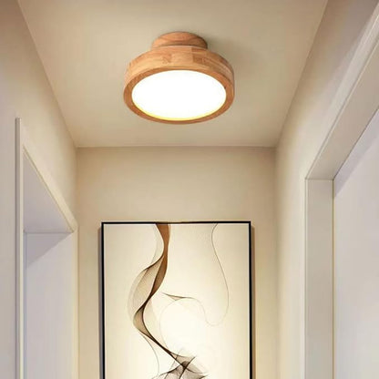 BoisLumineux – Plafonnier moderne en bois avec lumière LED intégrée